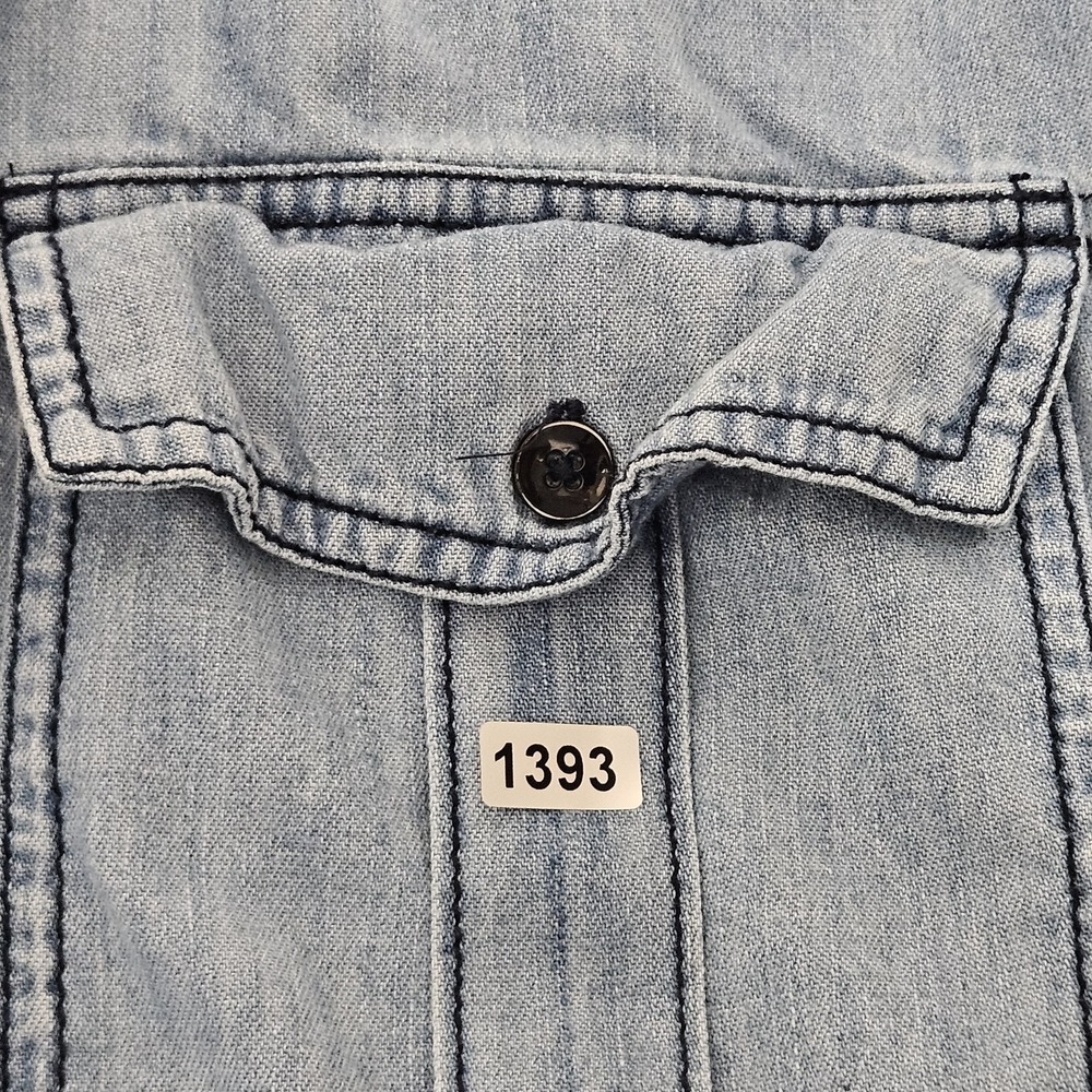 Free People Women's Sz M Denim Button Up Long Sleeve Shirt - Picture 11 of 11